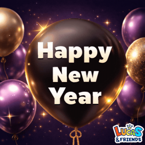 Black Balloon Saying Happy New Year