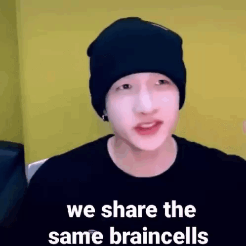Black Beanie Man Talking Sharing Same Brain Cells GIF