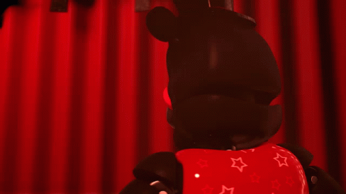 Black Bear With Red Eyes Holding Microphone GIF