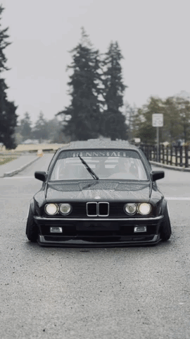 Black BMW Parked on Street