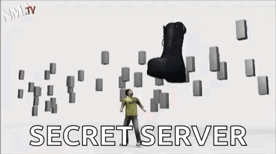Black Boot Surrounded By Blocks Secret Server GIF