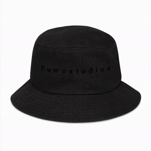 Black Bucket Hat With Fumostudios Embroidered