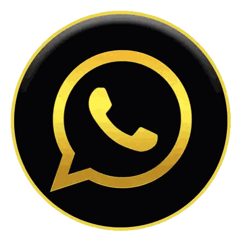 Black Button With Gold Phone Icon