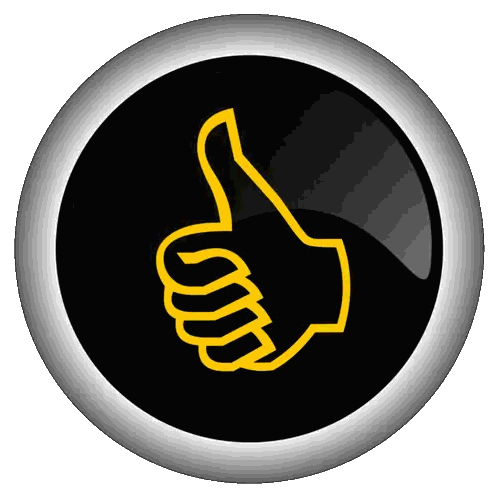 Black Button with Thumbs Up