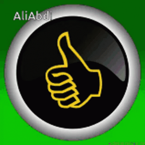 Black Button With Thumbs Up Hand GIF
