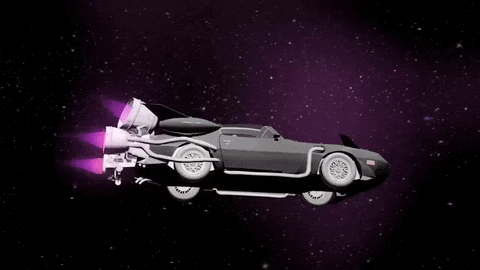 Black Car Flying In Space GIF