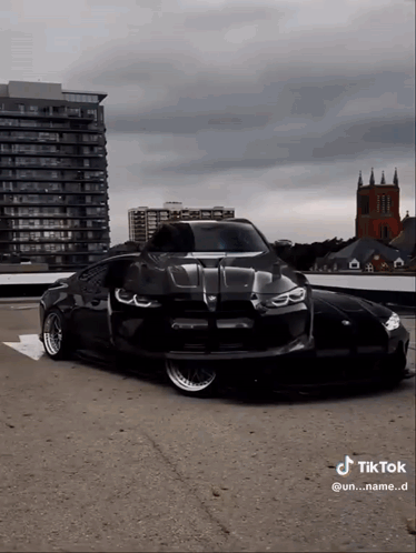 Black Car Parked in Parking Lot