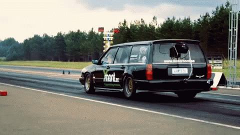 Black Car With Man On Back GIF