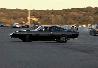 Black Car With Spoiler Driving