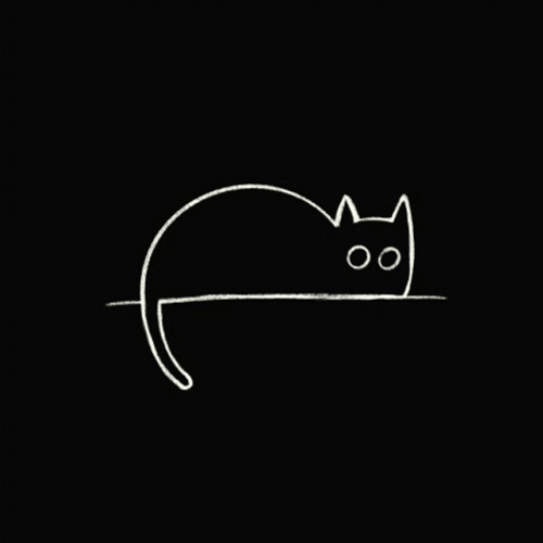 Black Cartoon Cat Animation GIF