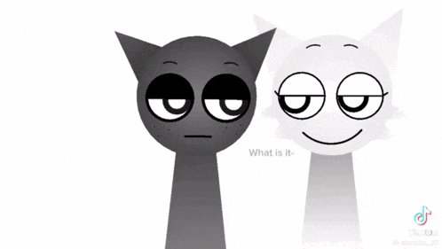 Black Cat And White Cat Eyes Closed GIF