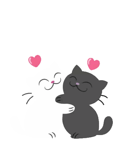 Black Cat Blowing Kiss With Hearts