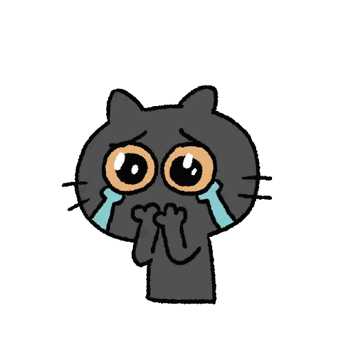 Black Cat Crying with Tears