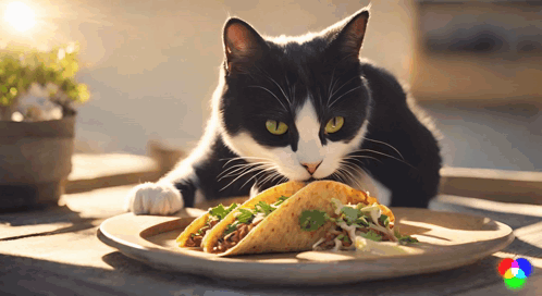 Black Cat Funny Taco Tuesday GIF