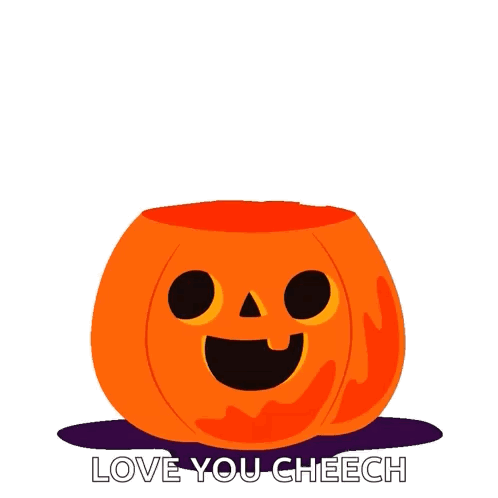 Black Cat Inside Pumpkin Love You Cheech