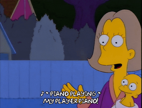 Black Cat Piano Baby Bart Simpson GIF