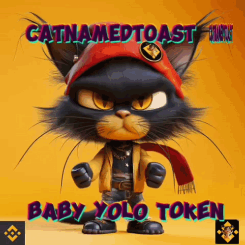 Black Cat Red Hat Scarf catnamedtoast baby yolo token