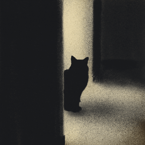 Black Cat Shadow GIF