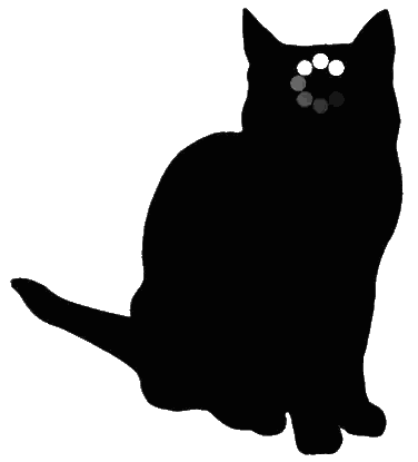 Black Cat Silhouette with Circles