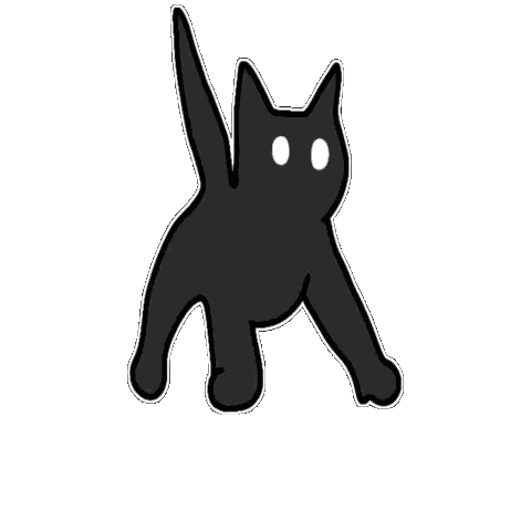 Black Cat Silhouette with White Eyes