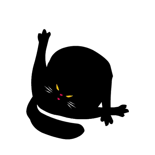 Black Cat Silhouette With Yellow Eyes