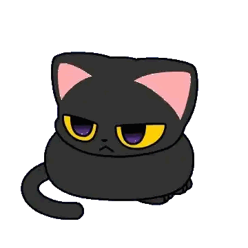 Black Cat Sitting with Open Mouth