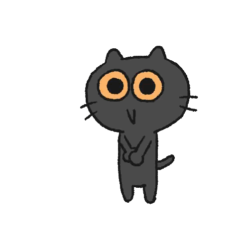 Black Cat with Orange Eyes and Peace Sign