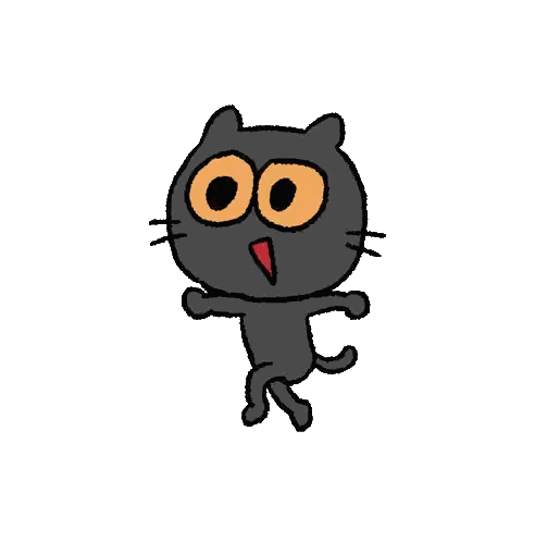 Black Cat with Orange Eyes and Red Mouth