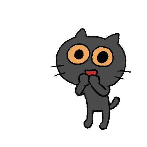 Black Cat with Orange Eyes and Red Tongue