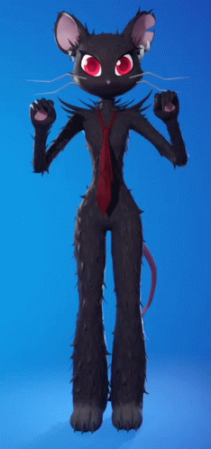 Black Cat With Red Eyes And Tie GIF