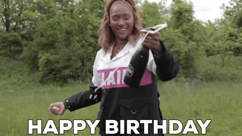 Black Celebrate Happy Birthday Champagne GIF