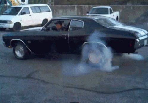 Black Chevrolet Chevelle Burnout GIF