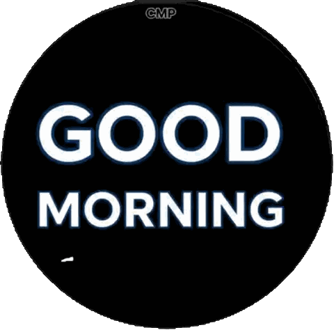 Black Circle Saying Good Morning