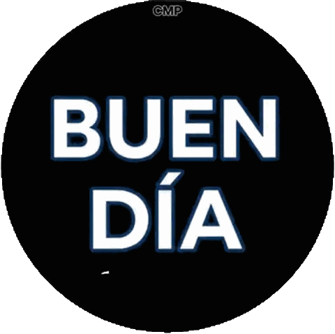 Black Circle With Buen Dia Text