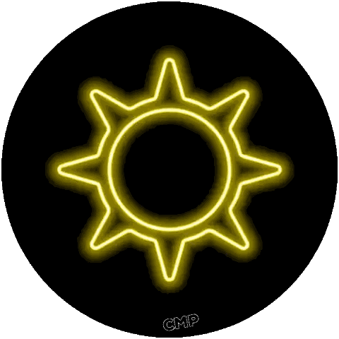 Black Circle With Yellow Sun