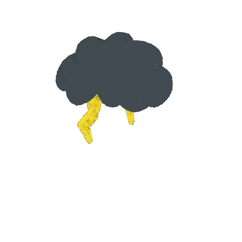 Black Cloud with Yellow Lightning Bolts
