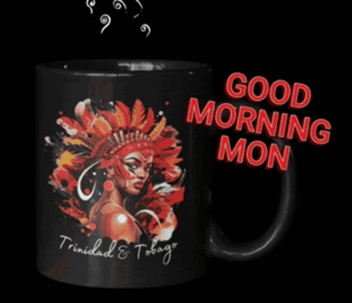 Black Coffee Mug Saying Trinidad & Tobago