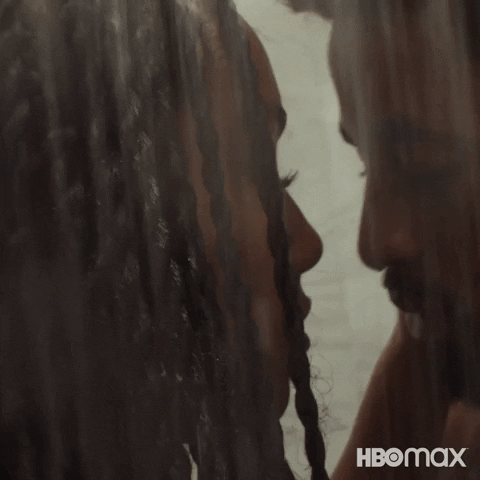 Black Couple Shower Kiss GIF