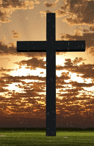 Black Cross in Cloudy Field