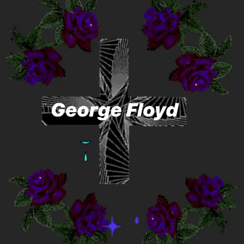 Black Cross With Name Of George Floyd GIF