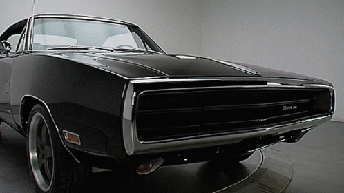 Black Dodge Charger in Showroom