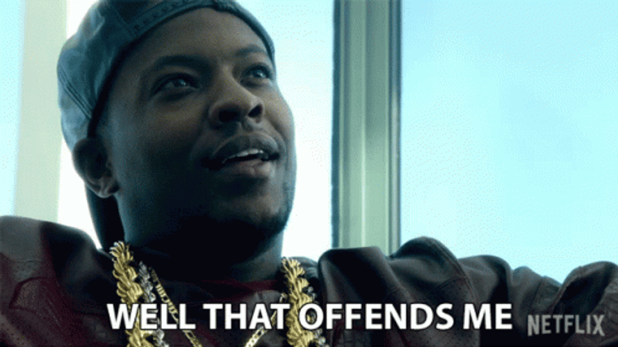 Black Dude Wearing Cap And Gold Necklace Offended GIF