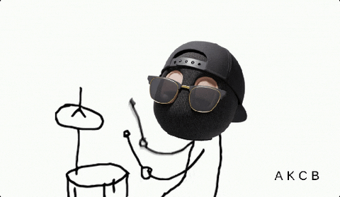 Black Face Emoji Playing Rim Shot GIF