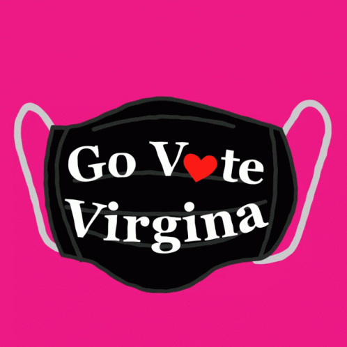 Black Face Mask Saying Go Vote Virginia