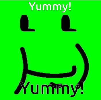 Black Face with Yummy Text