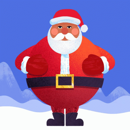 Black Fat Santa Card GIF