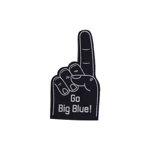Black Foam Finger Saying Go Big Blue