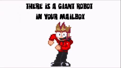 Black Giant Robot in Mailbox