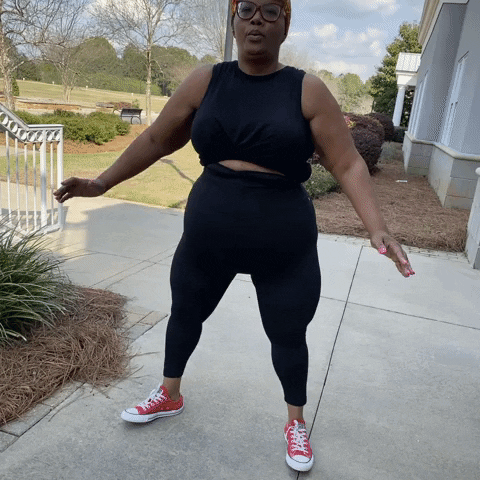 Black Girl Squats Outdoor GIF
