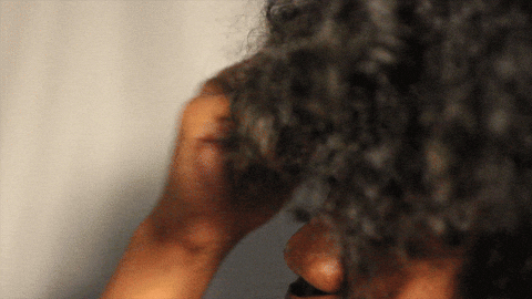 Black Girl Twirling Afro Hair GIF